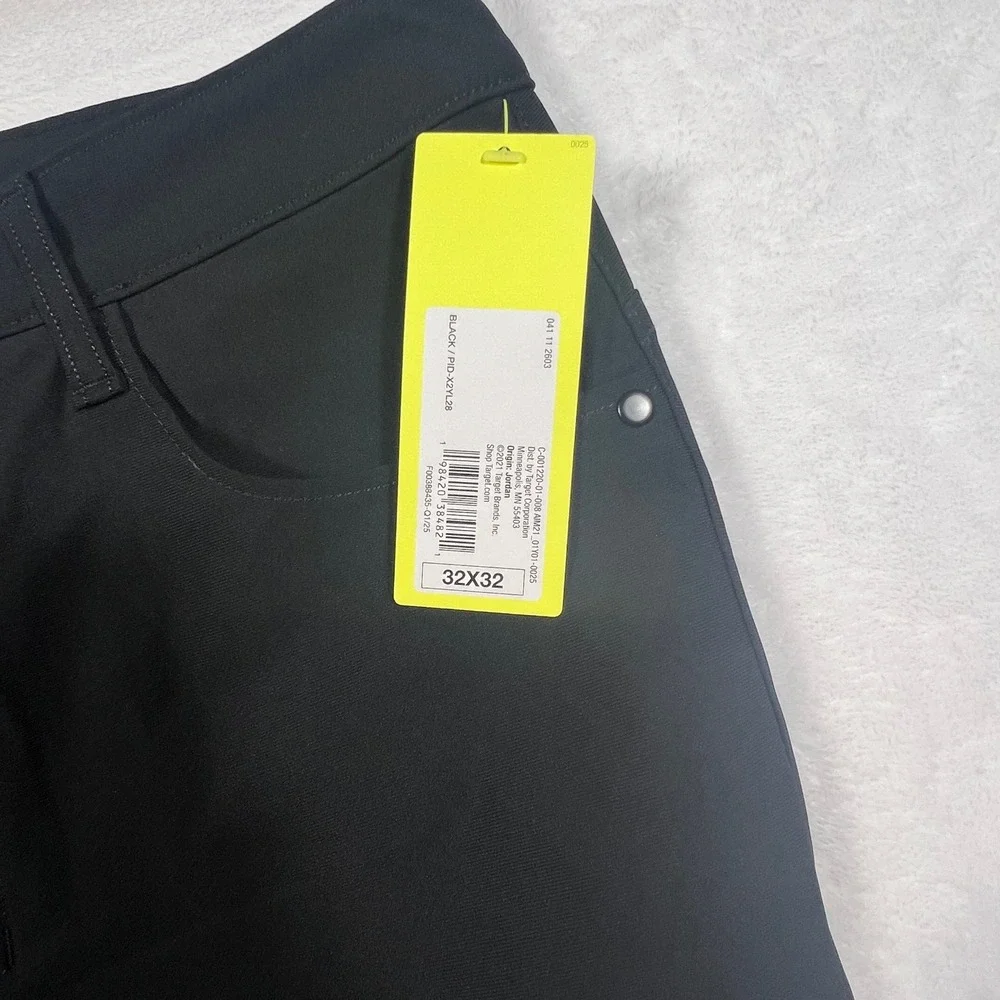 All in Motion Mens Golf Pants Black 32x32 Slim Straight Stretch Performance